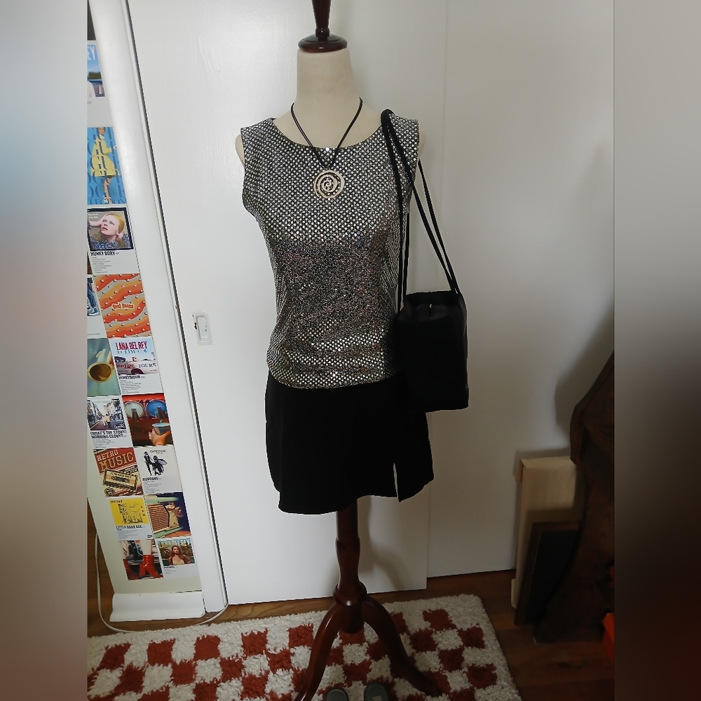 Silver Sequined Going Out Top
